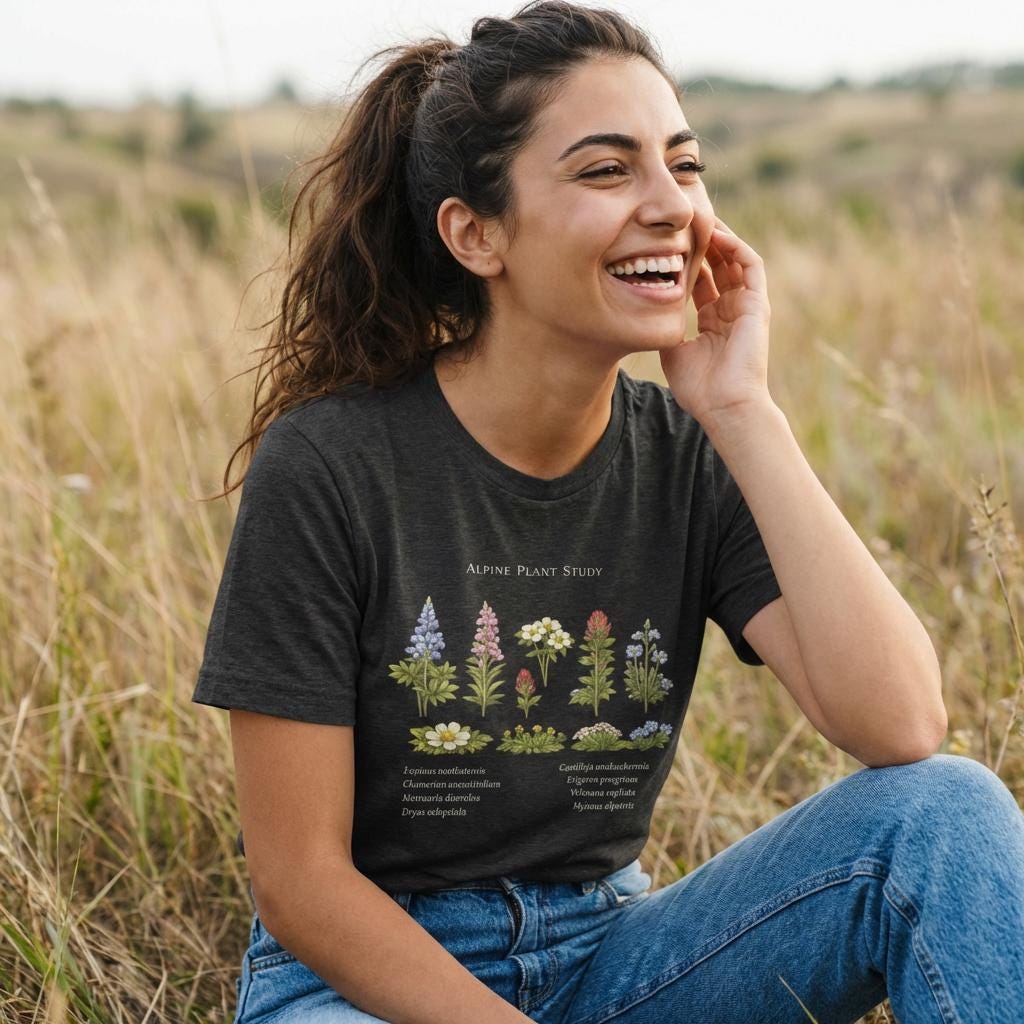 Alaska clothing by Evernorth Design - Botanical Flower Shirt | Cottagecore Nature Tee