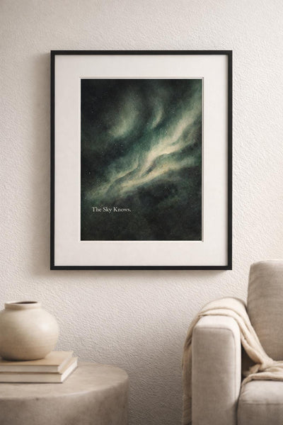 The Sky Knows - Aurora Borealis Wall Art(Digital Download), product photo, Alaska-inspired wall art by Evernorth Design