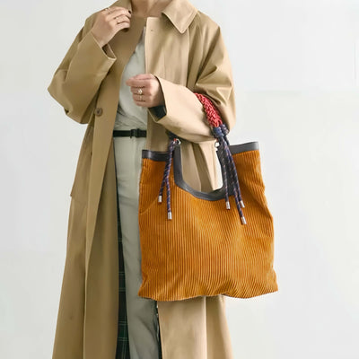 Northern Light Corduroy Tote, front view, elevated everyday everyday bag by Evernorth Design